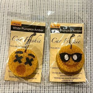Emoji Car Freshies Pack of 2 in White Pumpkin Amber Scent